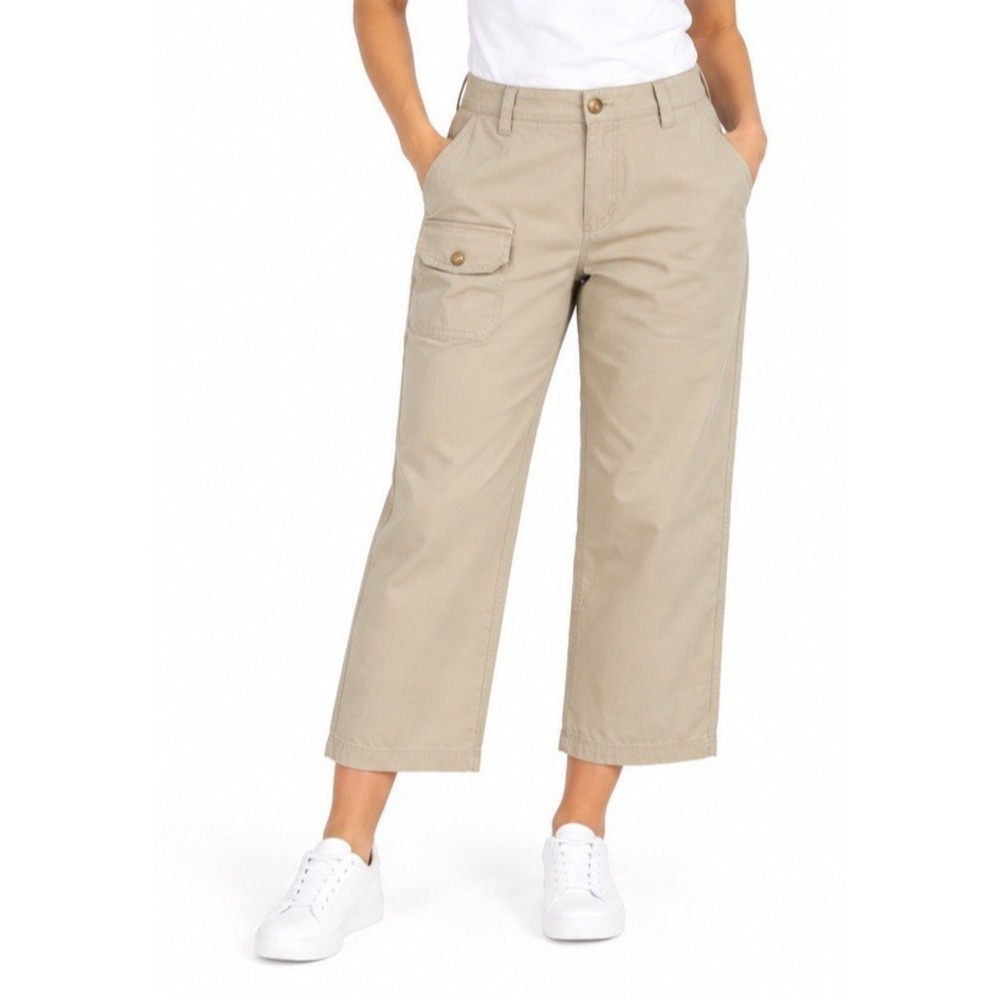 Columbia Women's 10 Capris Lightweight Travel Pants Khaki Tan 100% Cotton